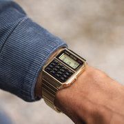 Casio Vintage Calculator CA-500WEG-1AVT Gold IP Plated Gold Bracelet  Men's & Women’s Watch